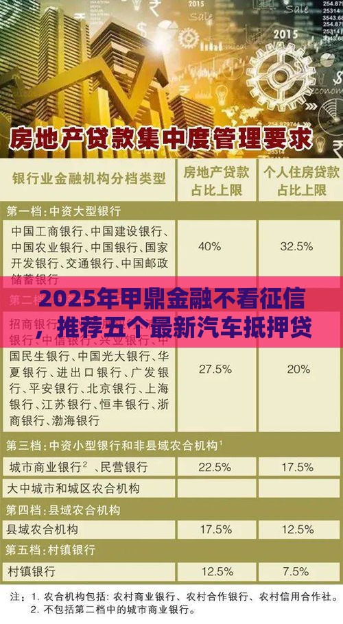 2025年甲鼎金融不看征信，推荐五个最新汽车抵押贷款正规平台