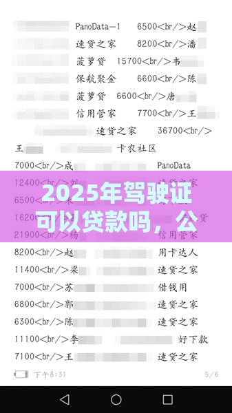 2025年驾驶证可以贷款吗,公布5个最新网贷口子大全平台 2025年驾驶证可以贷款吗,公布5个最新网贷口子大全平台