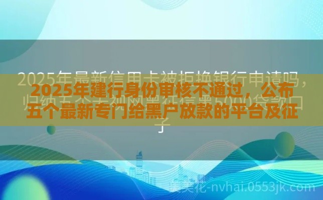 2025年建行身份审核不通过，公布五个最新专门给黑户放款的平台及征信呆账相关