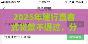 2025年建行直客式贷款不通过，分享五个最新借钱平台不看征信容易通过的口子