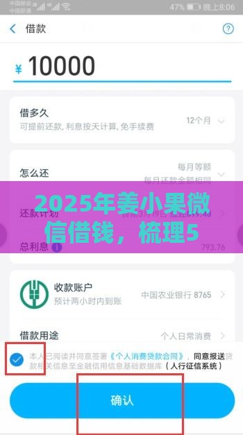 2025年姜小果微信借钱，梳理5个最新当天放款的贷款平台