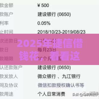 2025年捷信借钱花，看看这5个最新网贷平台借钱靠谱