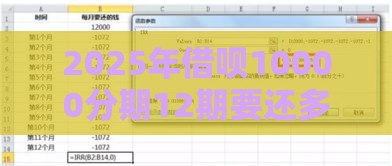 2025年借呗10000分期12期要还多少钱，试试这5个最新黑户网贷必下款的平台