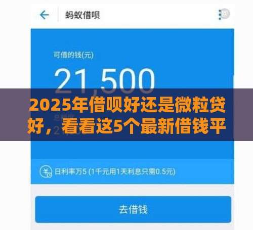2025年借呗好还是微粒贷好，看看这5个最新借钱平台好