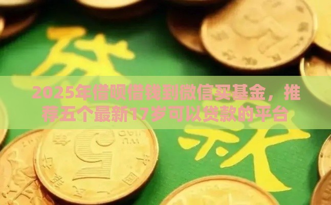 2025年借呗借钱到微信买基金，推荐五个最新17岁可以贷款的平台