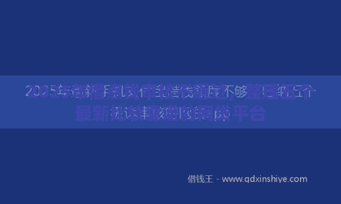 2025年借点钱审核不通过，整理五个最新比较靠谱的网贷平台