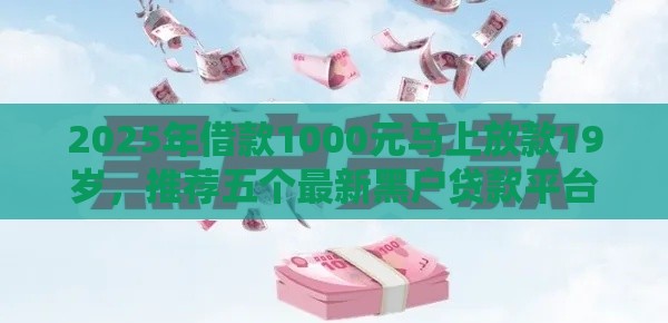 2025年借款1000元马上放款19岁，推荐五个最新黑户贷款平台好下款快