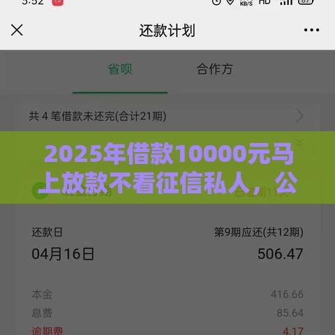 2025年借款10000元马上放款不看征信私人，公布五个最新合法正规的网贷平台