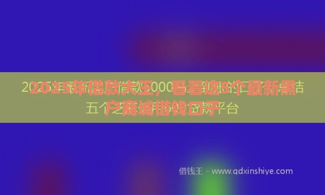 2025年借款大王，看看这5个最新黑户商城借钱口子