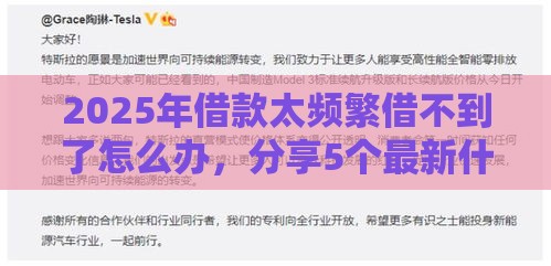 2025年借款太频繁借不到了怎么办，分享5个最新什么借钱平台好通过