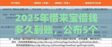2025年借来宝借钱多久到账，公布5个最新企业网贷平台