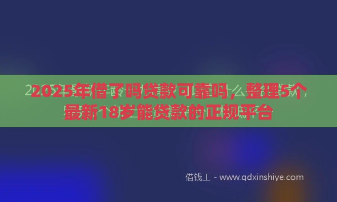 2025年借了吗贷款可靠吗，整理5个最新18岁能贷款的正规平台