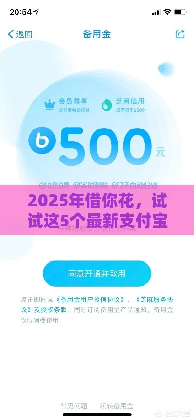 2025年借你花，试试这5个最新支付宝借钱平台