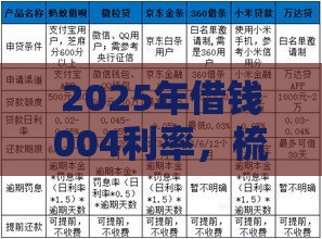 2025年借钱004利率，梳理五个最新小贷款平台