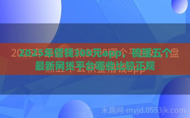 2025年借钱300元app，梳理五个最新网贷平台哪些比较正规