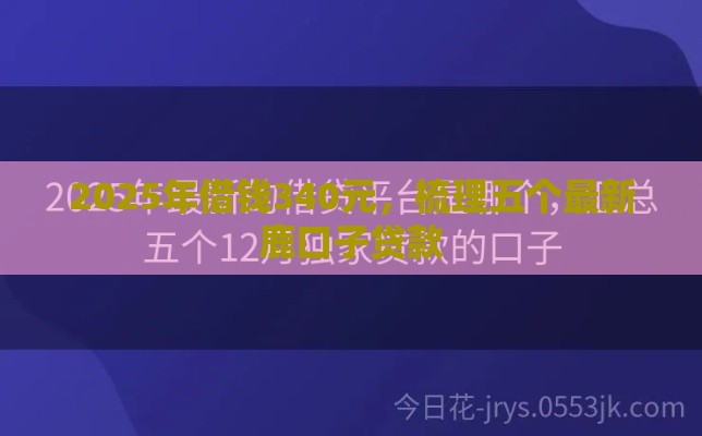 2025年借钱340元，梳理五个最新鹿口子贷款