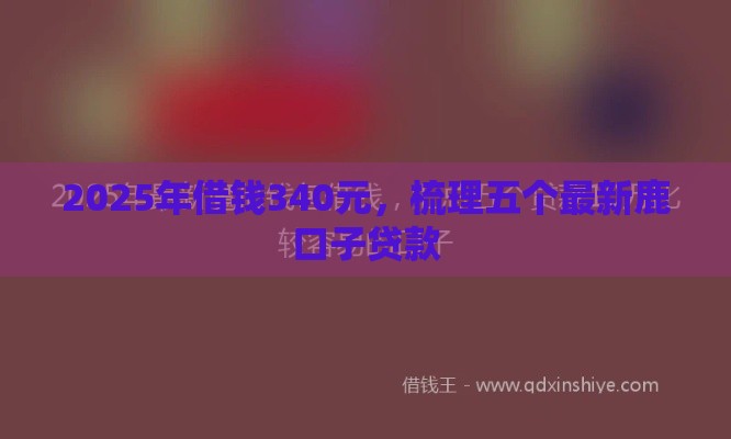 2025年借钱340元，梳理五个最新鹿口子贷款