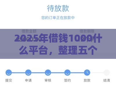 2025年借钱1000什么平台，整理五个最新黑户信用评分不足能下款的软件
