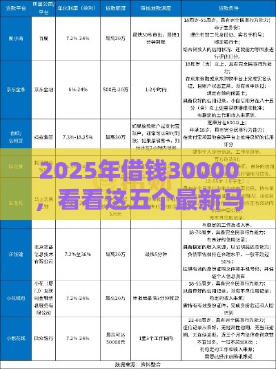 2025年借钱30000，看看这五个最新马上花是借款平台贷款