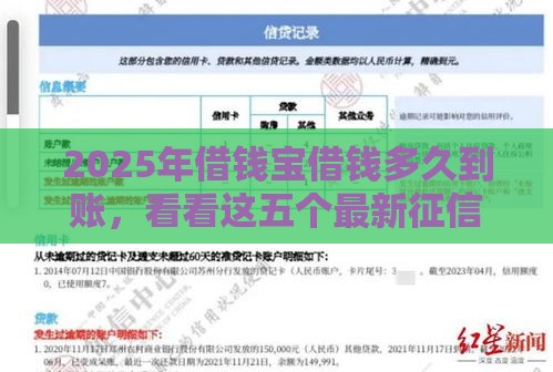 2025年借钱宝借钱多久到账，看看这五个最新征信花手机上太高利息贷款软件