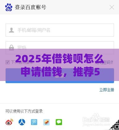 2025年借钱呗怎么申请借钱，推荐5个最新微博专享借钱平台