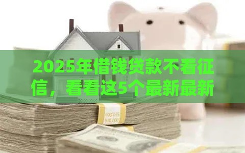 2025年借钱贷款不看征信，看看这5个最新最新口子有微信就能下