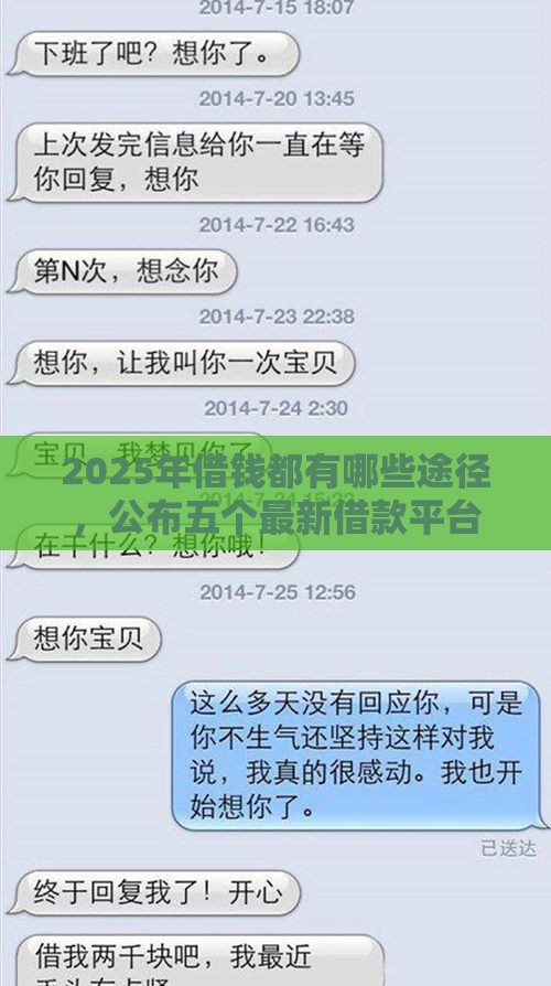 2025年借钱都有哪些途径，公布五个最新借款平台不看负债容易借钱