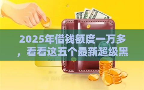 2025年借钱额度一万多，看看这五个最新超级黑户可以下款的口子