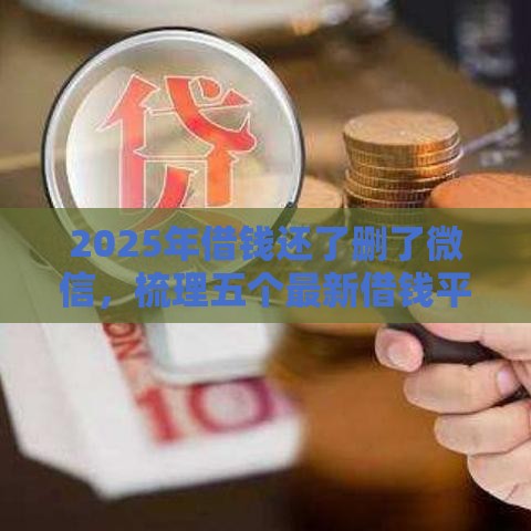2025年借钱还了删了微信，梳理五个最新借钱平台不看征信容易通过的口子