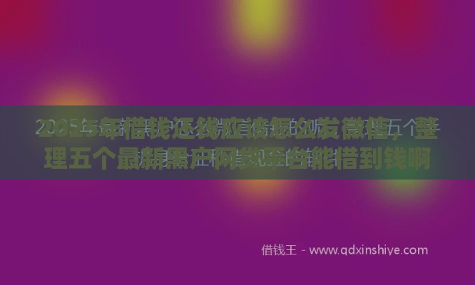 2025年借钱还钱应该怎么发微信,整理五个最新黑户网贷平台能借到钱啊急用 2025年借钱还钱应该怎么发微信,整理五个最新黑户网贷平台能借到钱啊急用