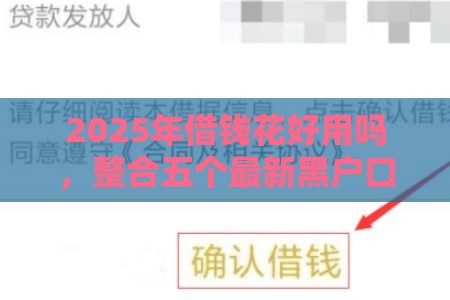 2025年借钱花好用吗，整合五个最新黑户口子