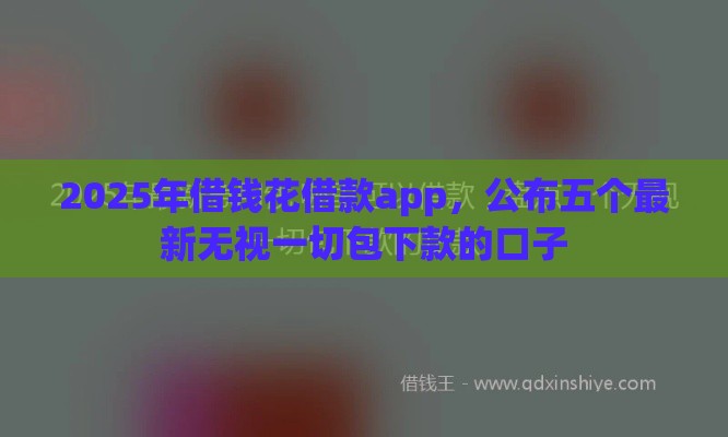 2025年借钱花借款app，公布五个最新无视一切包下款的口子