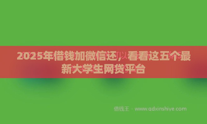 2025年借钱加微信还，看看这五个最新大学生网贷平台