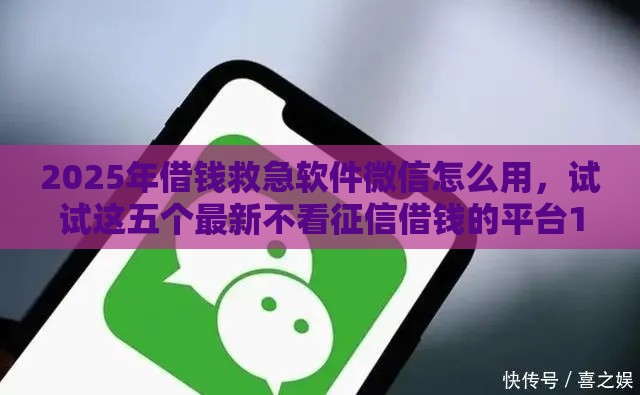 2025年借钱救急软件微信怎么用，试试这五个最新不看征信借钱的平台100%能借到