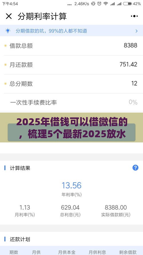 2025年借钱可以借微信的，梳理5个最新2025放水网贷平台