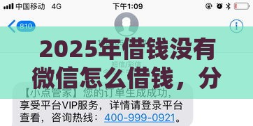 2025年借钱没有微信怎么借钱，分享5个最新网贷平台有多少家