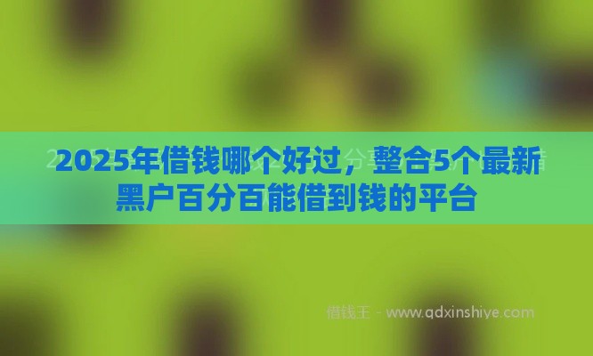 2025年借钱哪个好过，整合5个最新黑户百分百能借到钱的平台