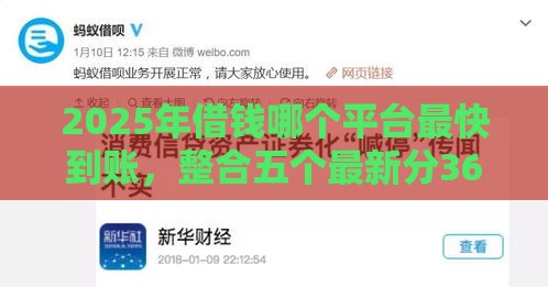 2025年借钱哪个平台最快到账，整合五个最新分36期的正规贷款平台