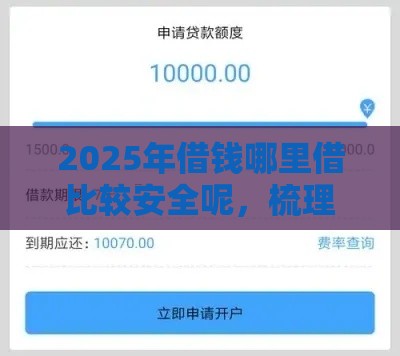 2025年借钱哪里借比较安全呢，梳理五个最新黑户需要2万可以在借款平台借款