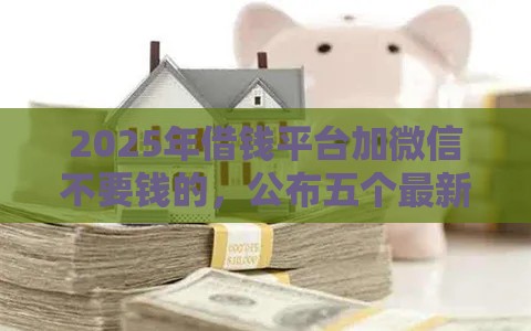 2025年借钱平台加微信不要钱的，公布五个最新贷款平台利息低好通过