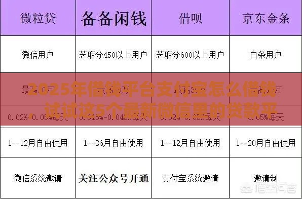 2025年借钱平台支付宝怎么借钱，试试这5个最新微信里的贷款平台