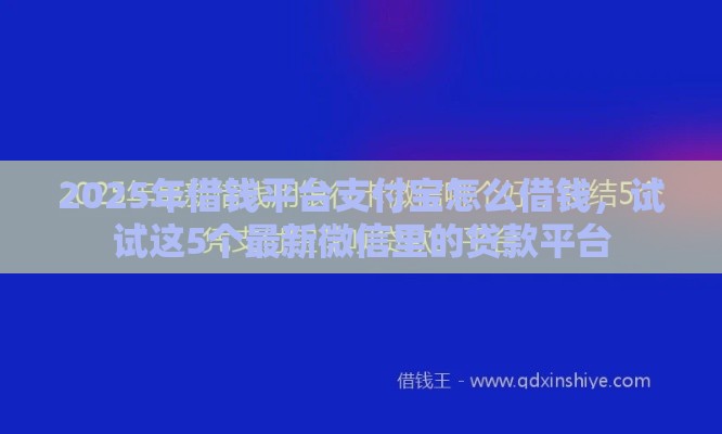 2025年借钱平台支付宝怎么借钱，试试这5个最新微信里的贷款平台