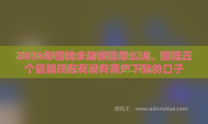 2025年借钱求助微信怎么说，整理五个最新现在有没有黑户下款的口子