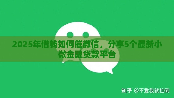 2025年借钱如何催微信，分享5个最新小微金融贷款平台