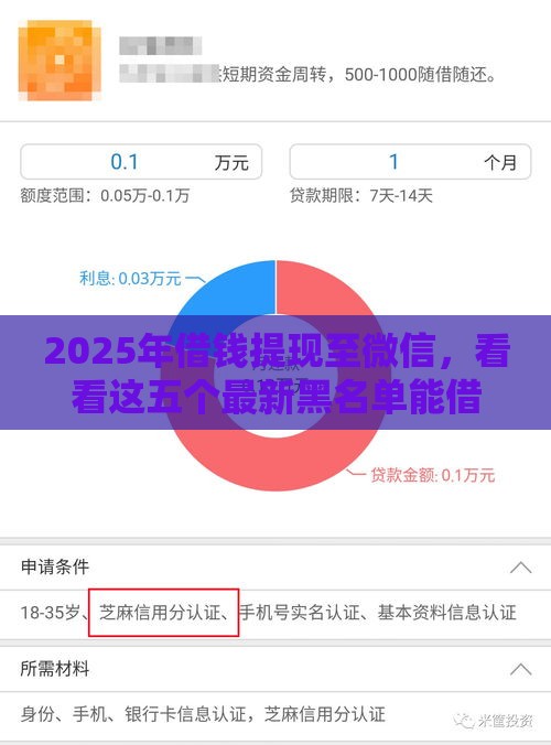 2025年借钱提现至微信，看看这五个最新黑名单能借到的网贷平台
