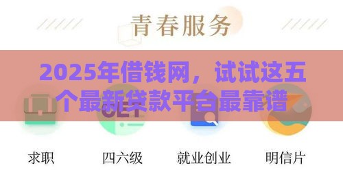 2025年借钱网，试试这五个最新贷款平台最靠谱