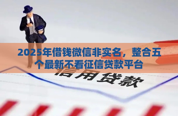 2025年借钱微信非实名，整合五个最新不看征信贷款平台
