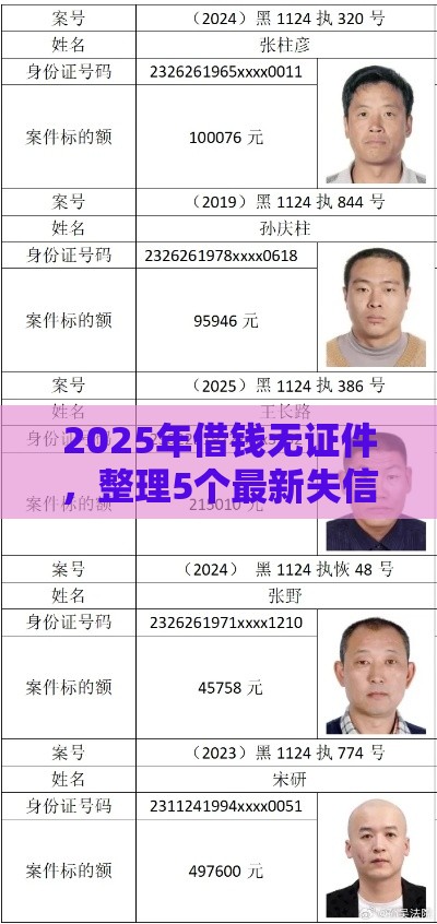 2025年借钱无证件，整理5个最新失信被执行人网贷口子