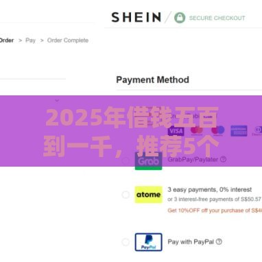 2025年借钱五百到一千，推荐5个最新小额贷款正规平台