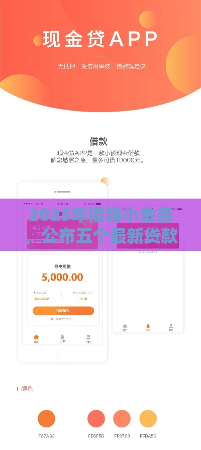 2025年借钱小金条，公布五个最新贷款正规的平台